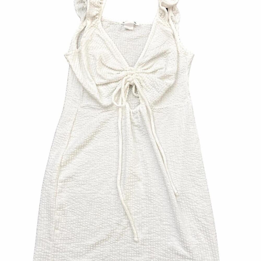 Caution to the Wind white tank ruffled summer dress Women Small S